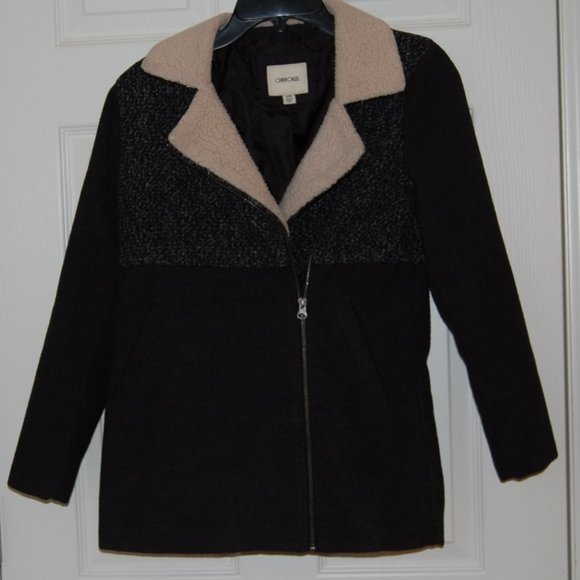 Cherokee Girls L (Bust:34"), Winter Coat with Off Center Zip Closure, Dark Gray - Picture 10 of 12